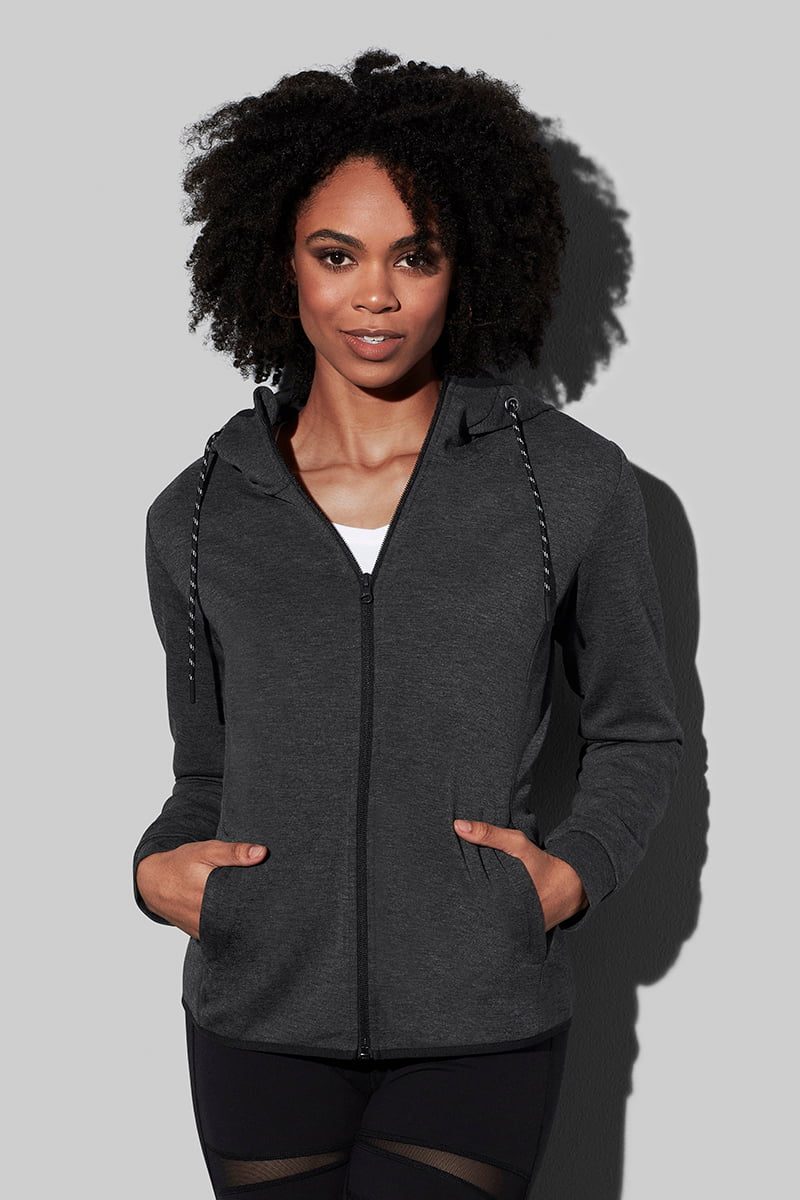 Recycled Scuba Jacket - Rozpinana bluza z kapturem dla kobiet model 1
